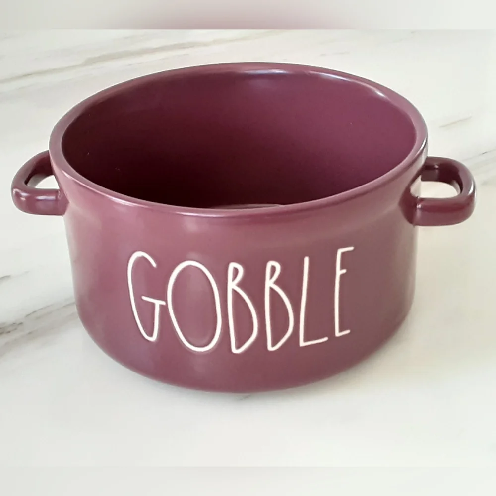 RAE DUNN Artisan Collection Burgundy Gobble Soufflé | Casserole | Soup Dish NWOT